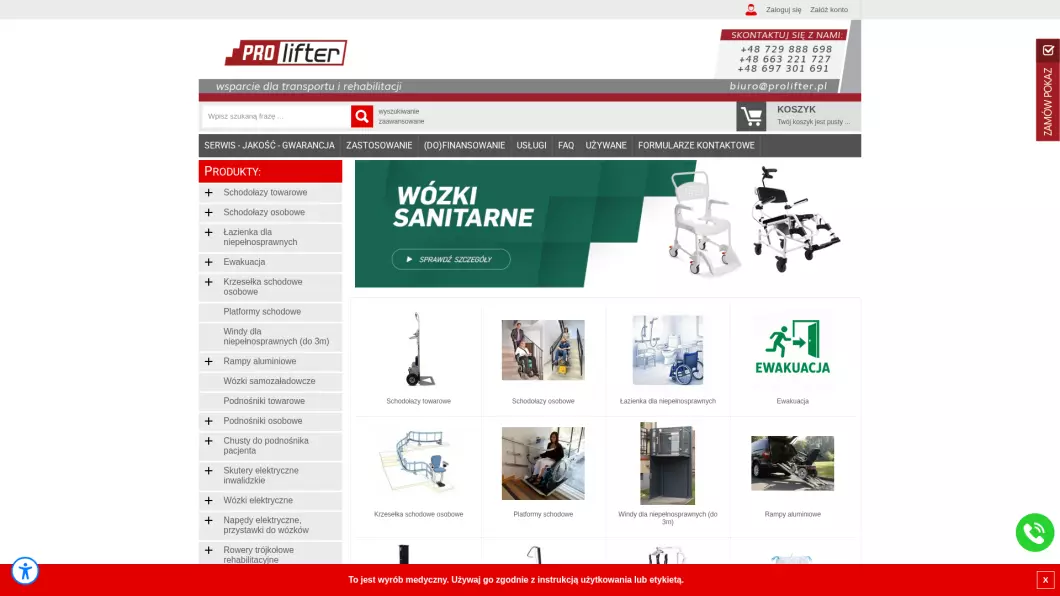 Prolifter - schodołazy i sprzęt rehabilitacyjny - podgląd